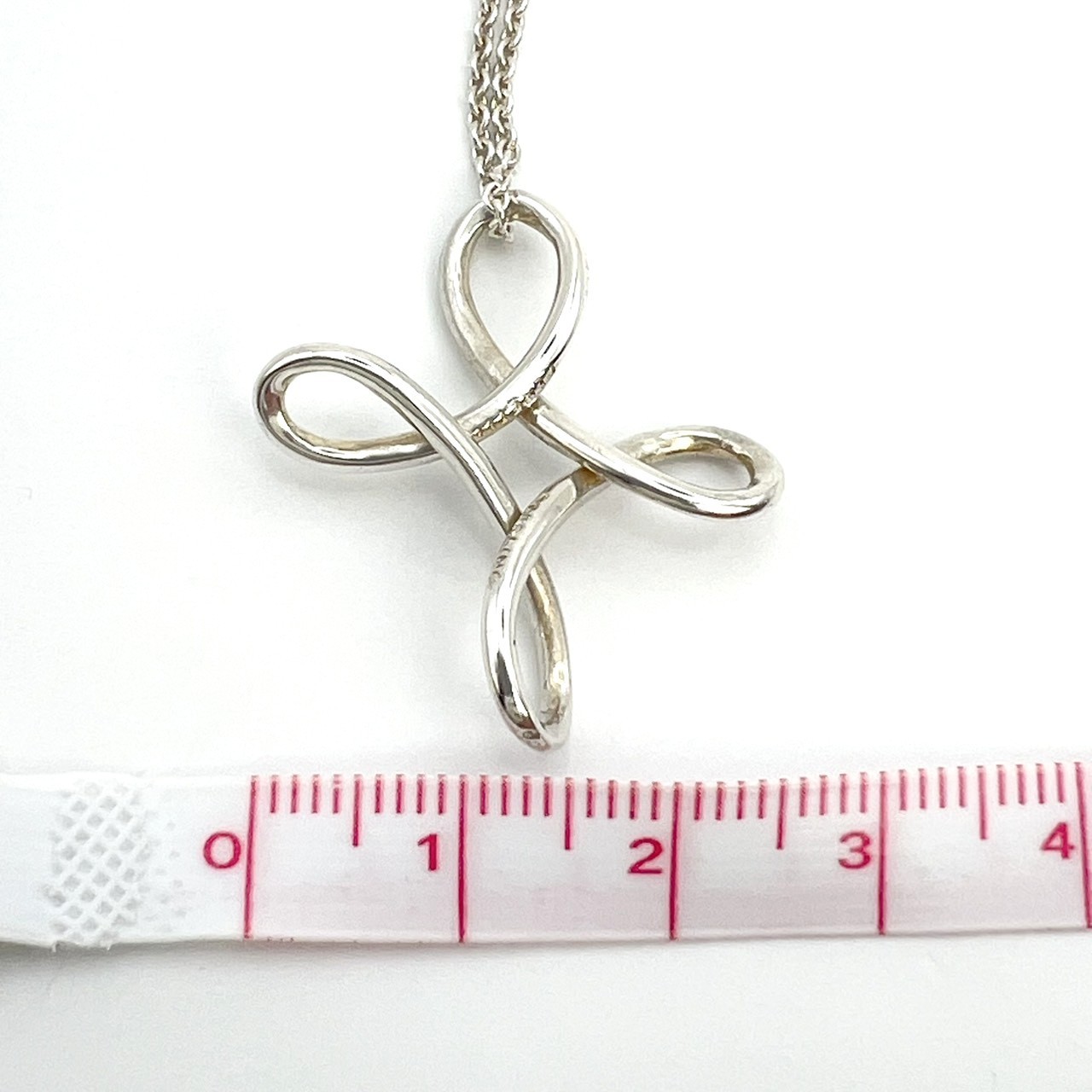 Tiffany & Co. Infinity Cross Pendant Long Necklace 925 Sterling Silver Japan