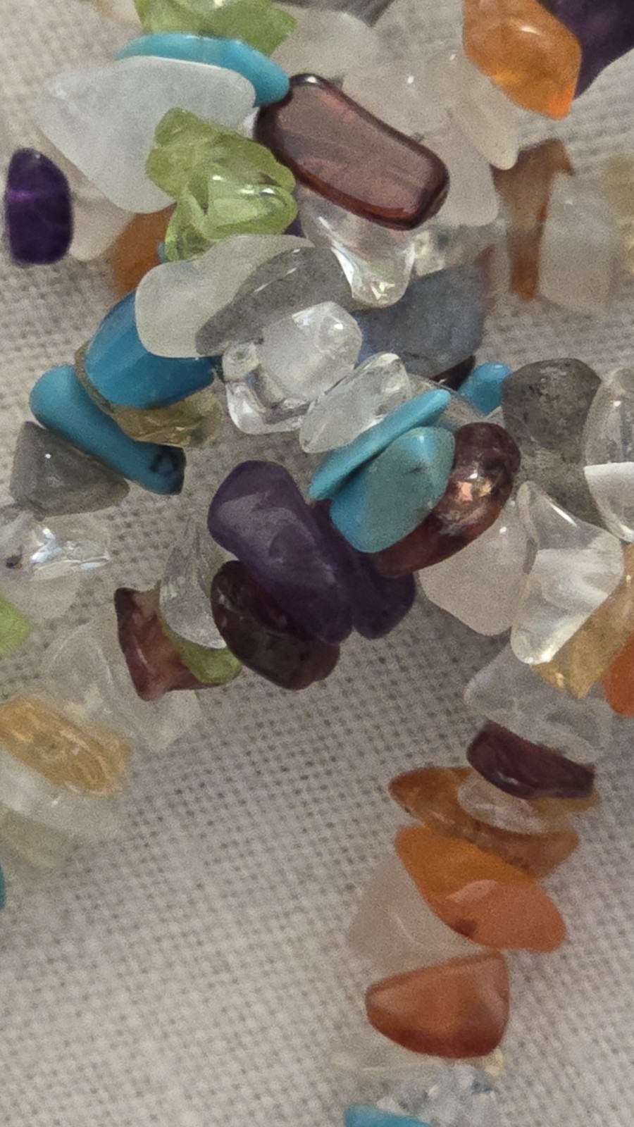 925 SI INDIA SEMIPRECIOUS MULTICOLORED GEMSTONE NECLACE 1980s/90s