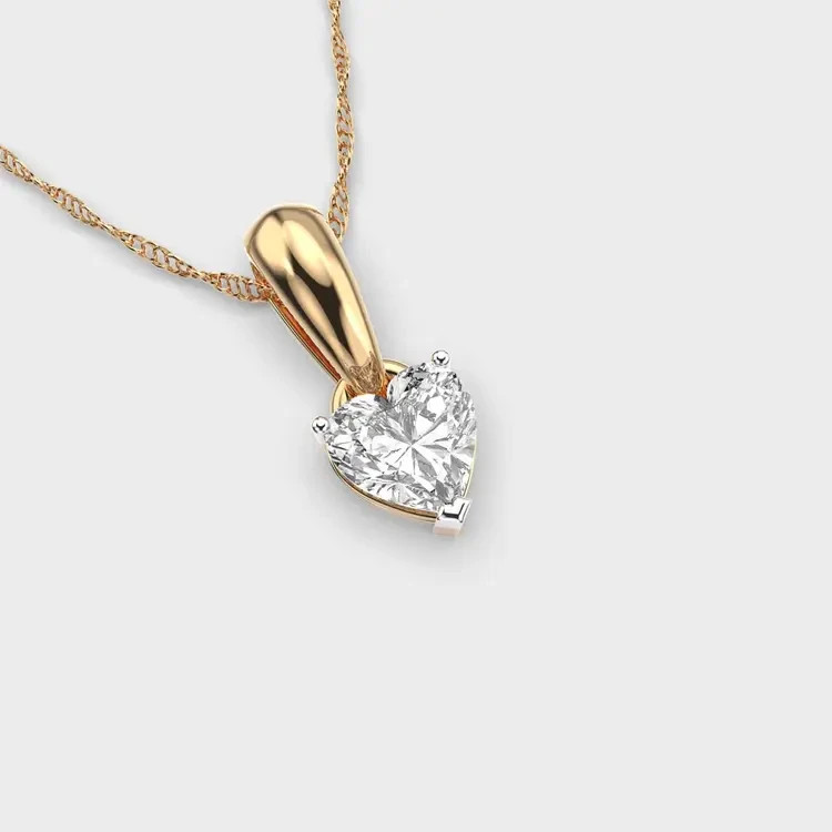 2.00 Ct Classic Heart Solitaire Pendant without Chain 14k gold plated