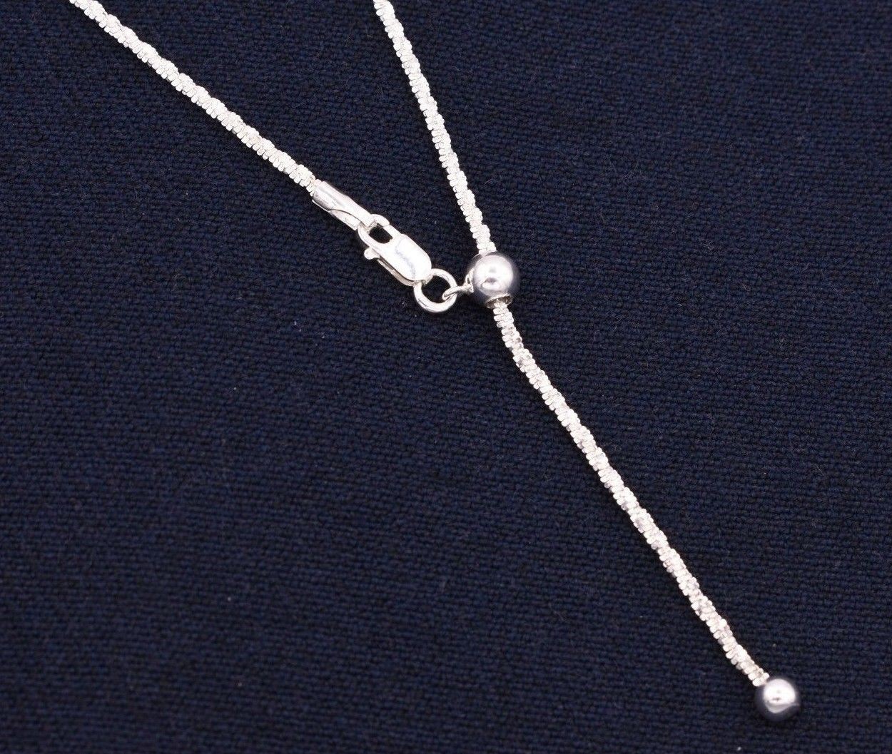 1.5mm Adjustable Sparkle Twisted Chain Necklace REAL Sterling Silver Up To 22″