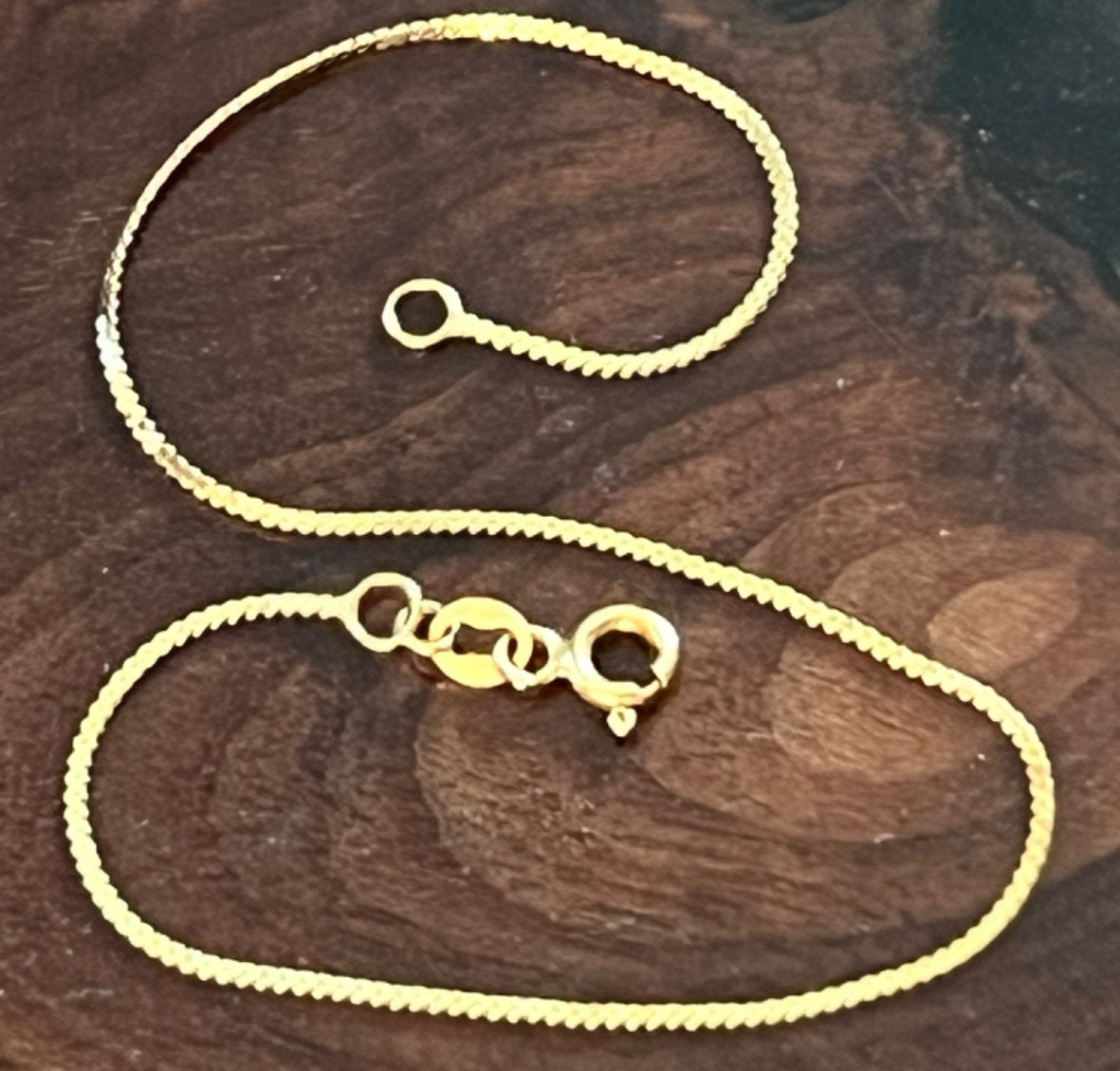 Vintage 18K Yellow Gold Chain Bracelet Anklet 8″ Italian 750 Excellent Condition