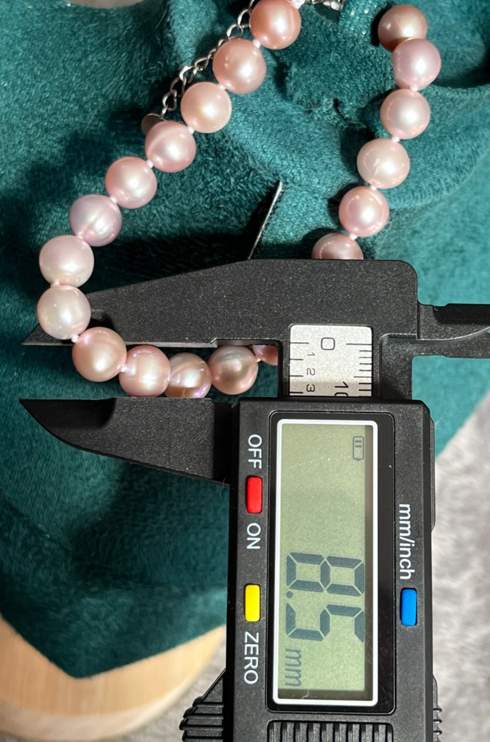 7.4mm-8.5mm Lavender Pearl Necklace Bracelet Earrings Set 45-50/19-24cm S925