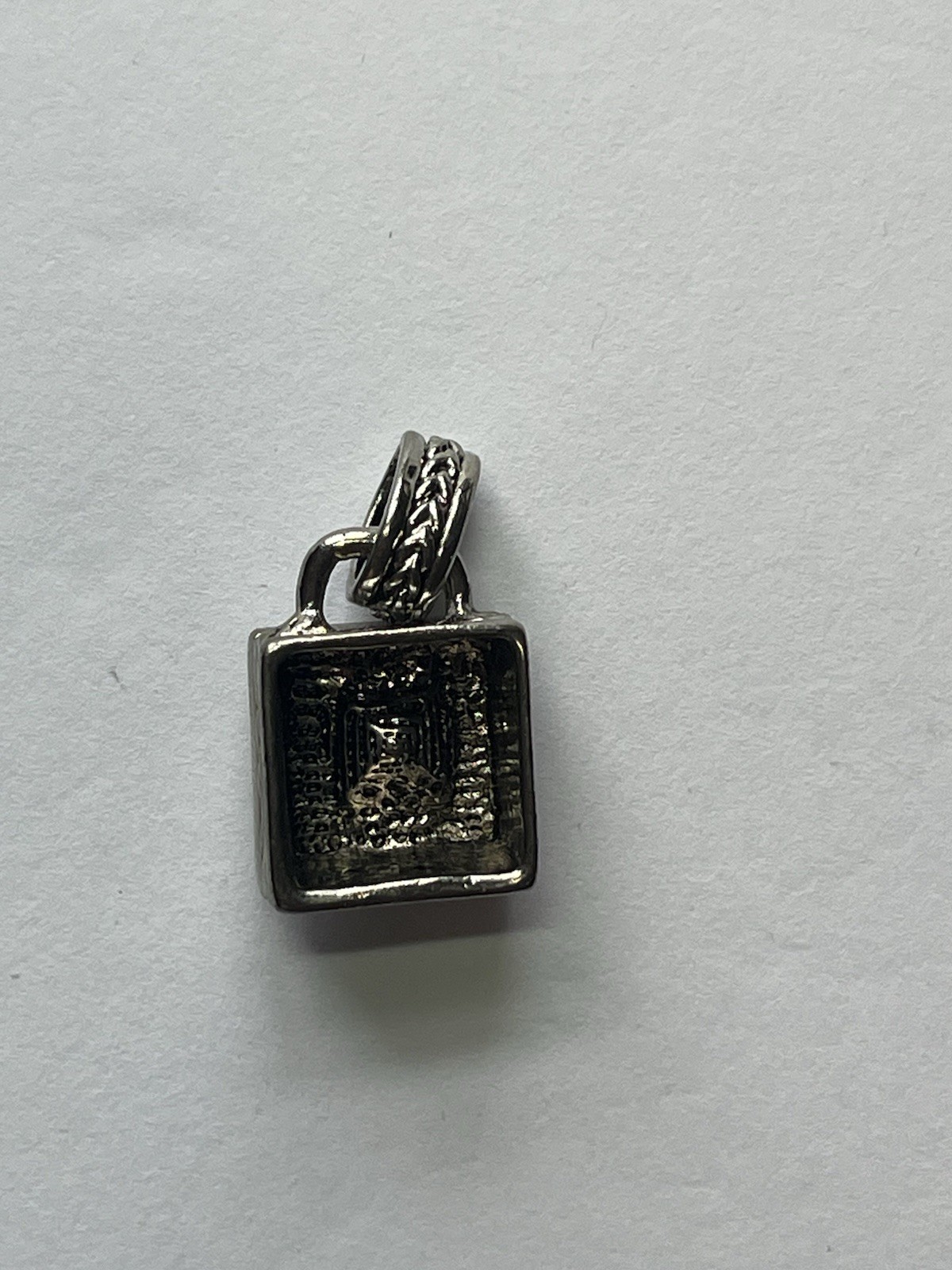 Beautiful Black Onyx Square Silver Pendant Detailed Design