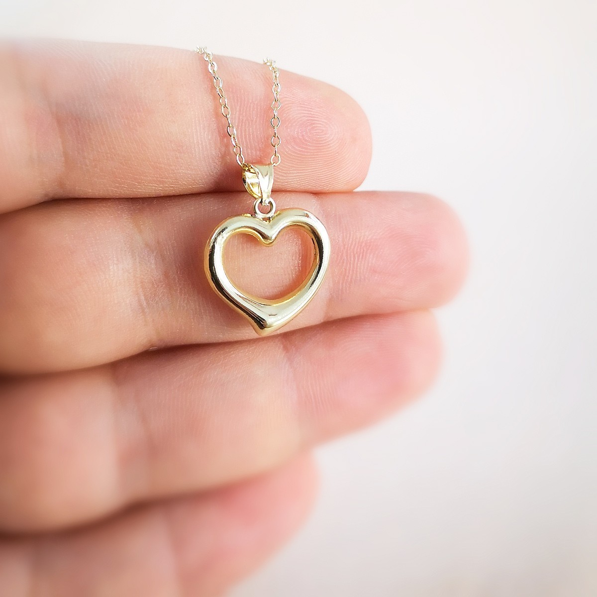 Minimalist Gold Charm Necklace – Heart, Key, Crescent Moon Pendants 22 inches
