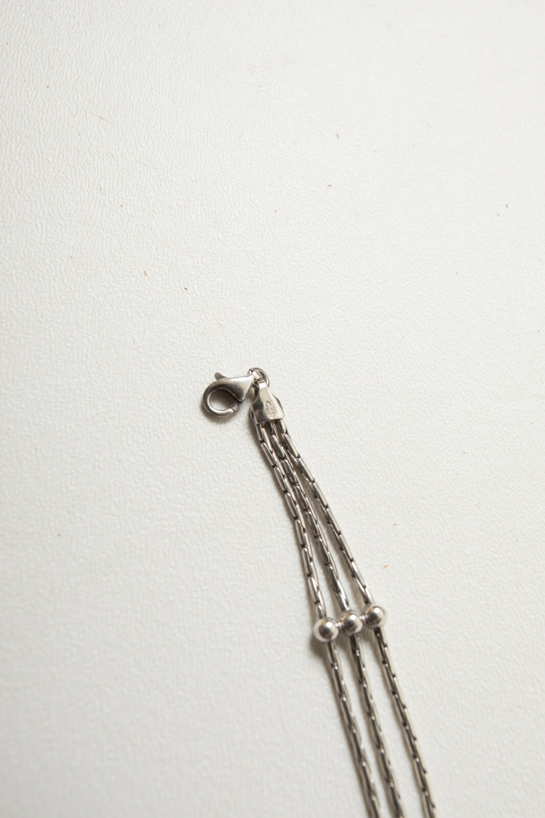 Sterling Silver Bracelet (B4D-6) 925 Crinkle Chain 3 Stds Italy 7″ Claw Closure