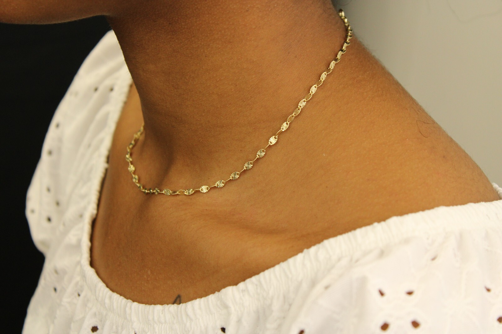 Solid 14K Gold Fancy Fine Chain Necklace 2.5mm 16″ – Italian Jewelry