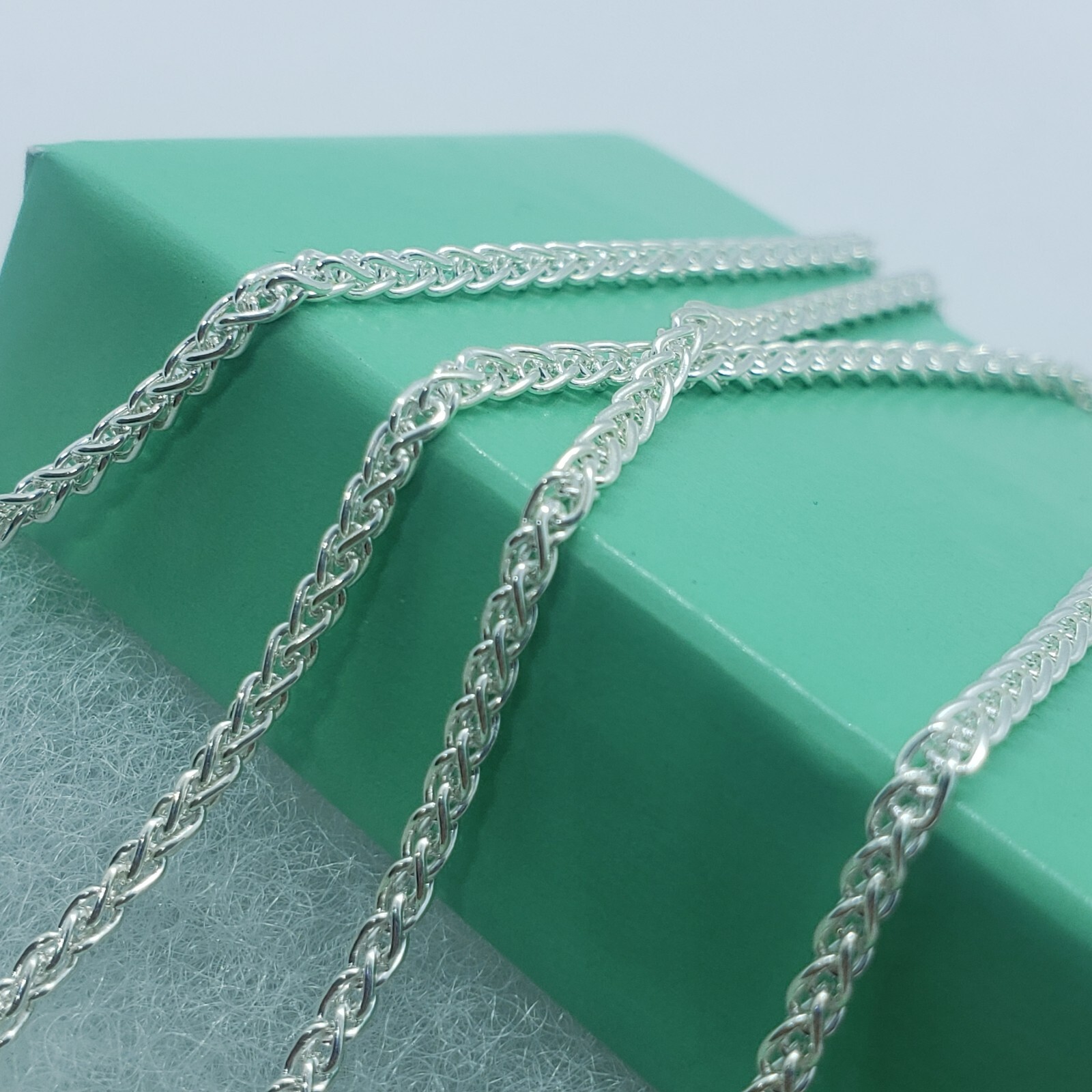 925 Sterling Silver Spiga Wheat Chain Necklace Bracelet Men Women 2mm 7″ to 30″