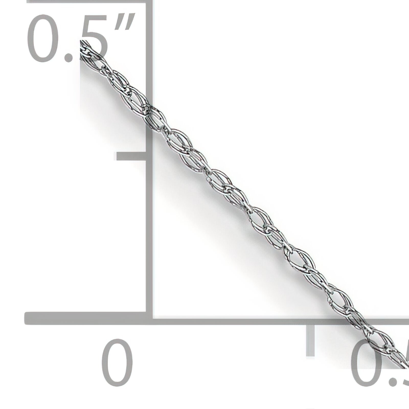 10K White Gold Carded Cable Rope Chain Necklace Jewelry 24″