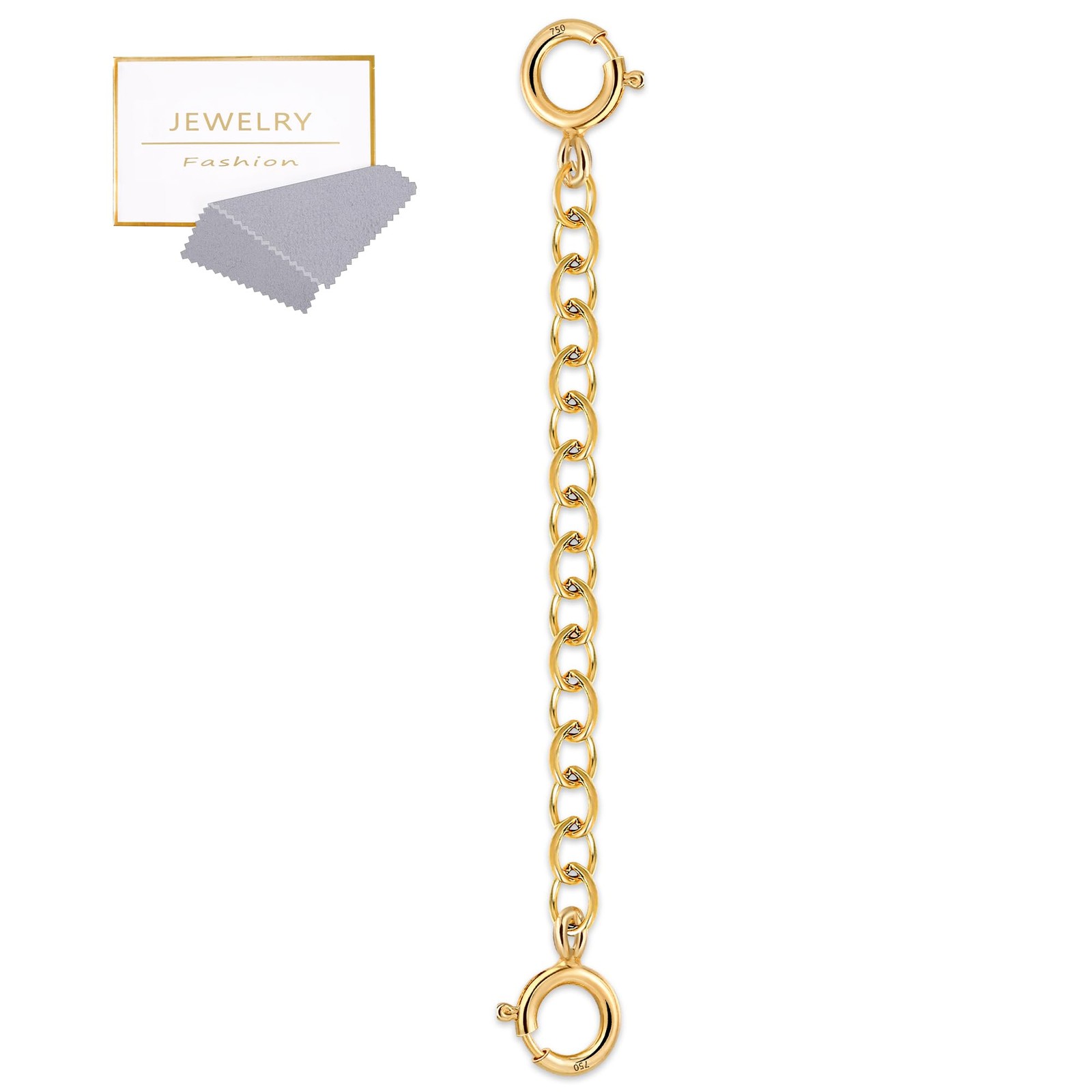 18K Solid Gold Extender for Necklace Bracelet Real Durable Adjustable Chain G…
