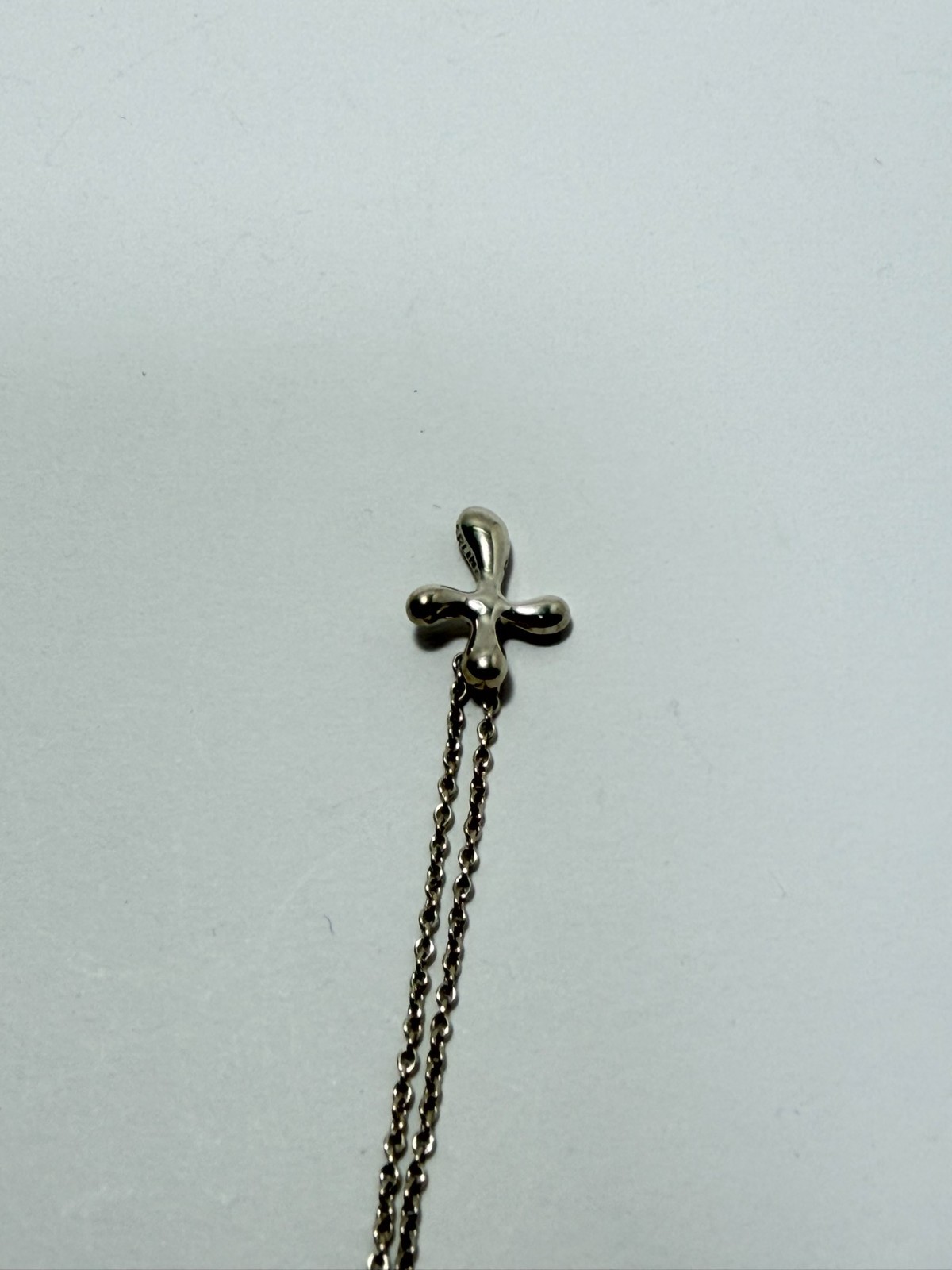Tiffany & Co. Cross Small Pendant Necklace Peretti Silver925 excellent F/S