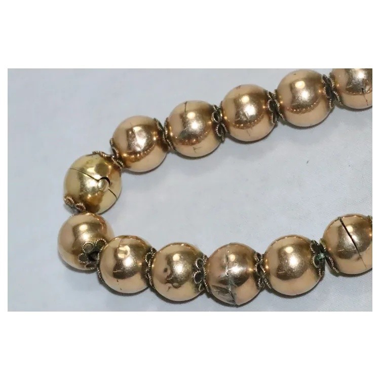 Vintage 14 KT Yellow Gold Ball Designed Choker Necklace