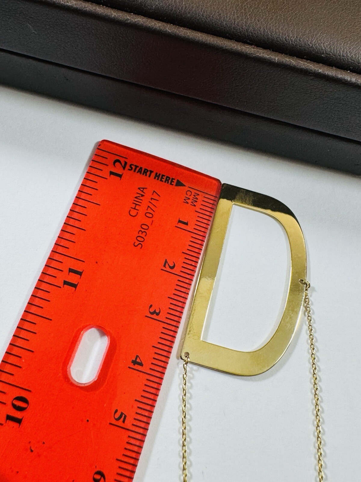 RARE 18K 750 Gold Letter D initial Necklace 16.5/17.5” Long 1mm 4.4g