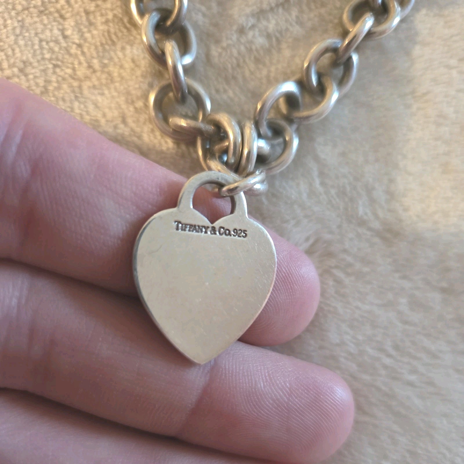 Tiffany & Co. Sterling silver Engravable Heart Tag Necklace 16″