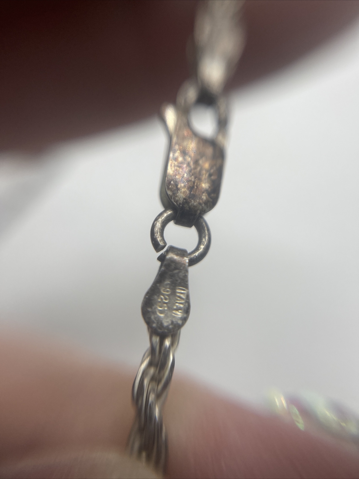 Stunning 925 Silver Twisted Rope Necklace made in Italy #C57