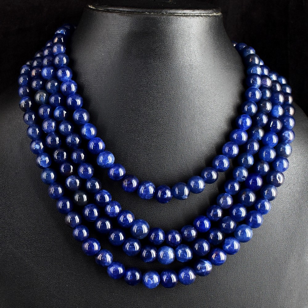 4 Strand 1123.00 Cts Iolite Stunning Beaded Best Necklace Jewelery RK 03 E732