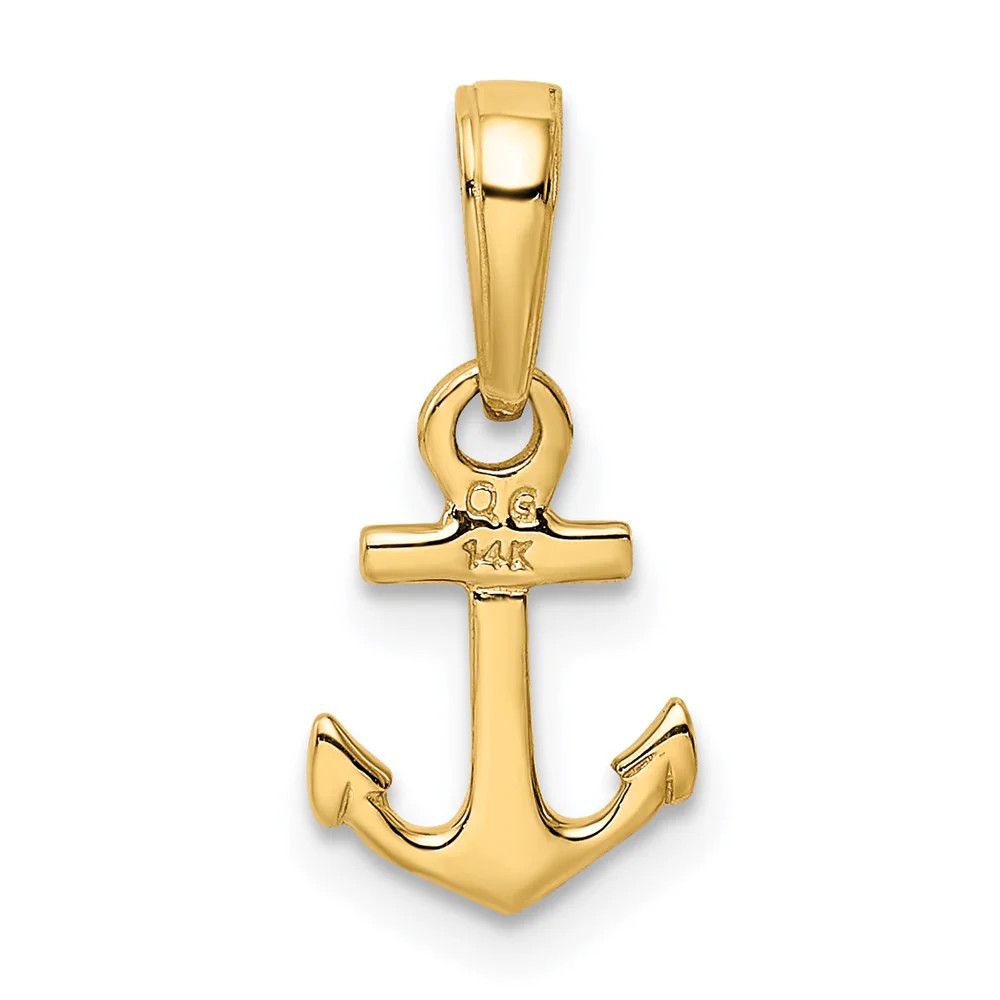 10K / 14K Yellow Gold Mini Anchor Pendant