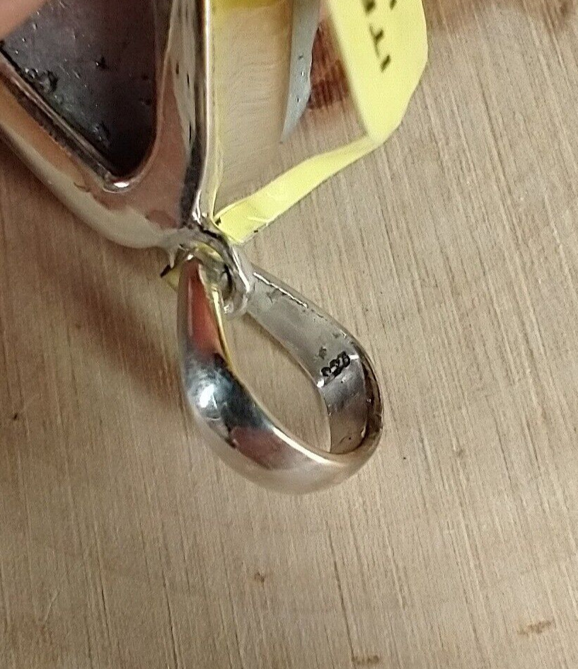 Pyrite Druze Sterling Silver 925 Trim Pendant 14.39 gram Made In India
