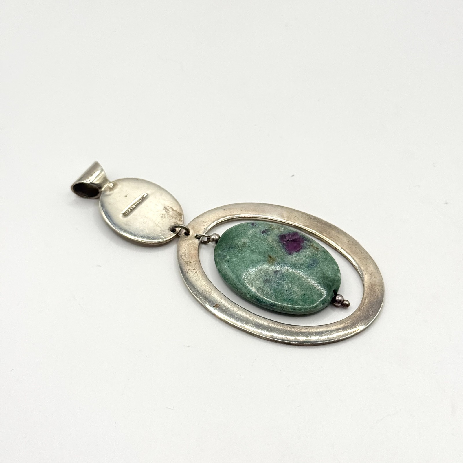 Dominique Dinouart DDD Sterling Silver 925 Green Zoisite Gemstone Dangle Pendant