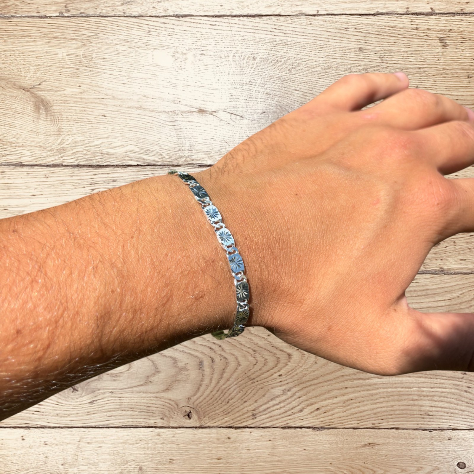 5mm Valentino Link Bracelet – Real Solid 925 Sterling Silver MADE IN ITALY