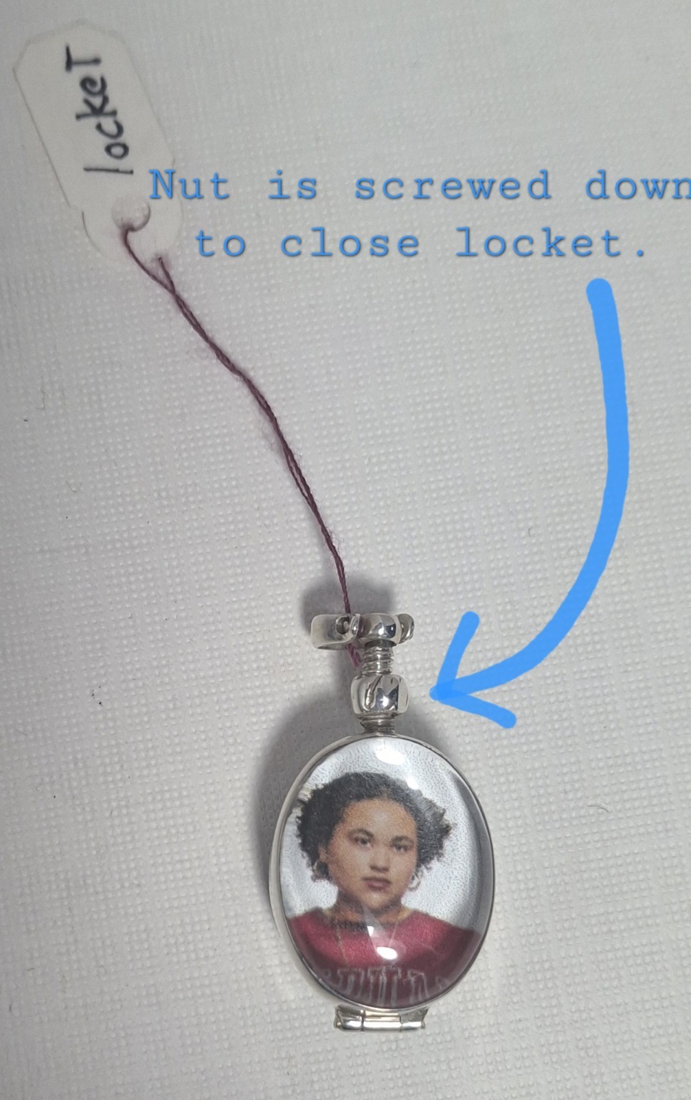 Clear Photo Locket Pendant Oval Clear Sterling Silver Holds 2 Photos