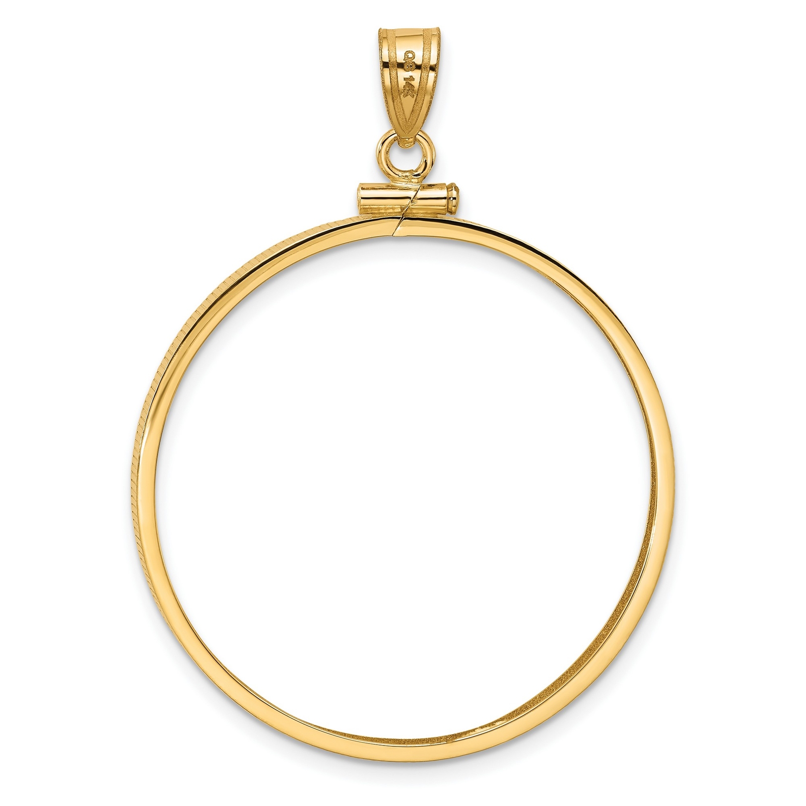 1986-Now $50 1 oz American Eagle Screw Top Reeded Border Coin Bezel in 14k Gold