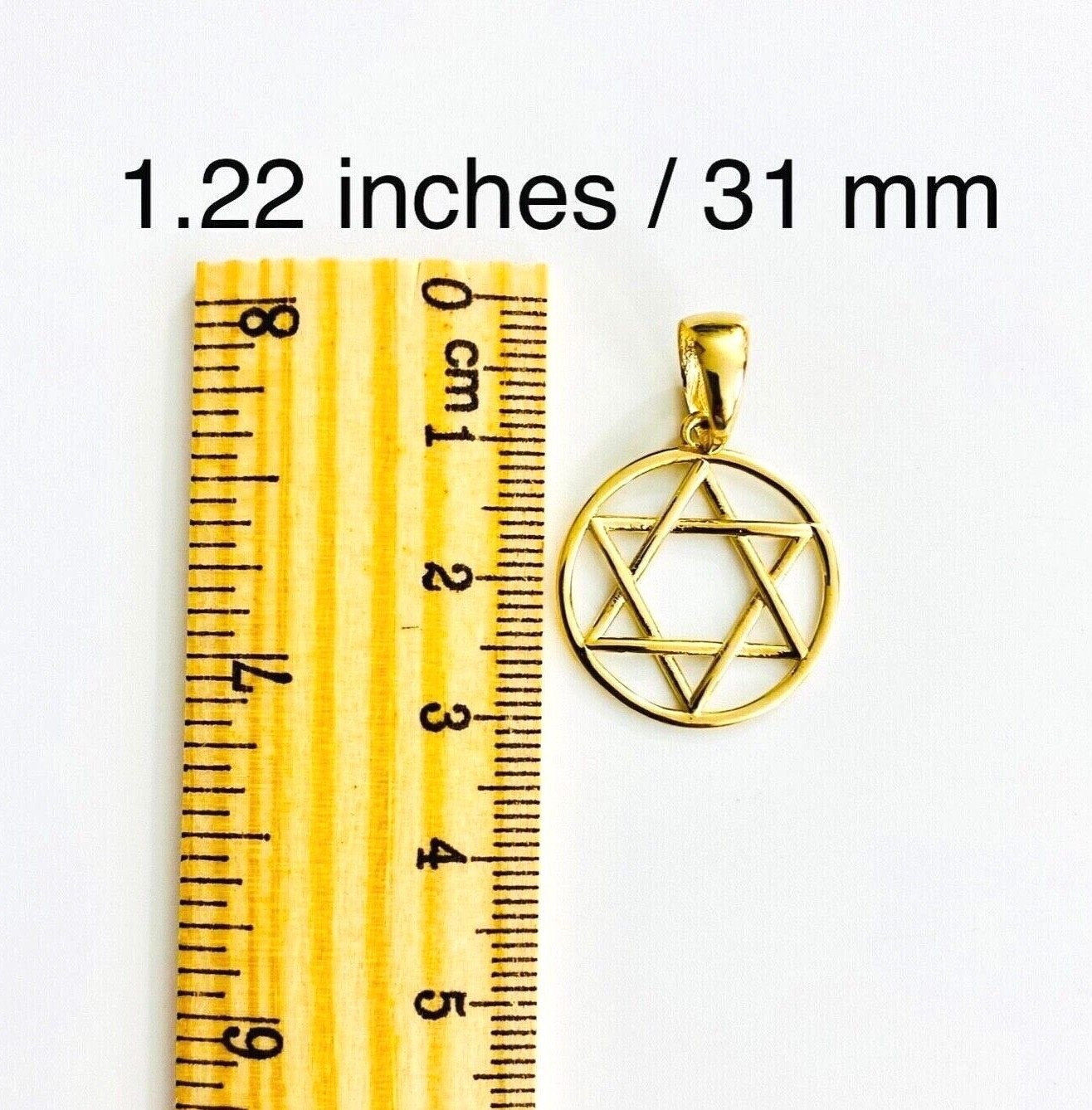 14k Solid Gold Star of David Pendant, 14K Real Solid Gold Star of David- T037