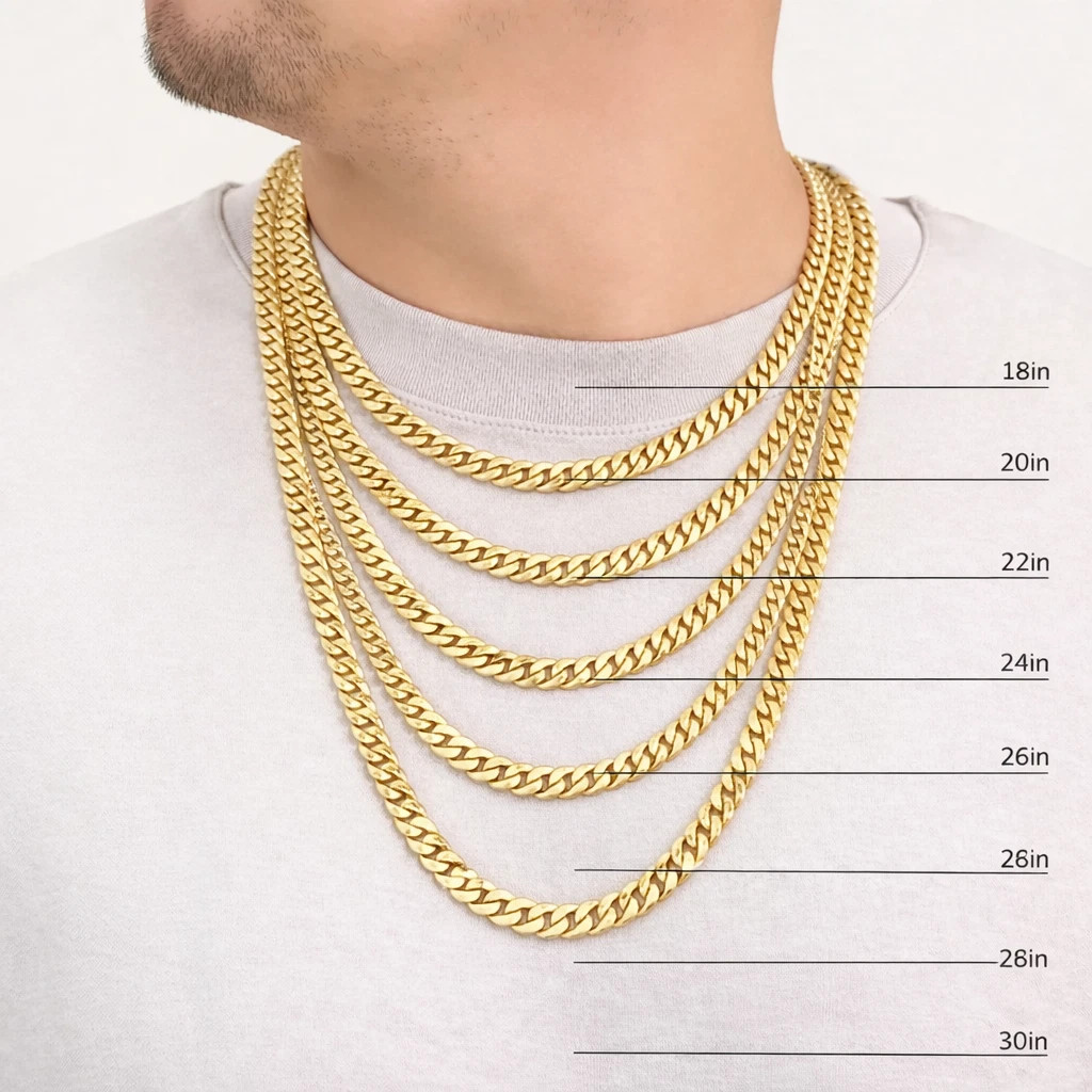 26″ 5mm Real 10K Gold Chain Men women Miami Cuban Chain link Necklace Yellow