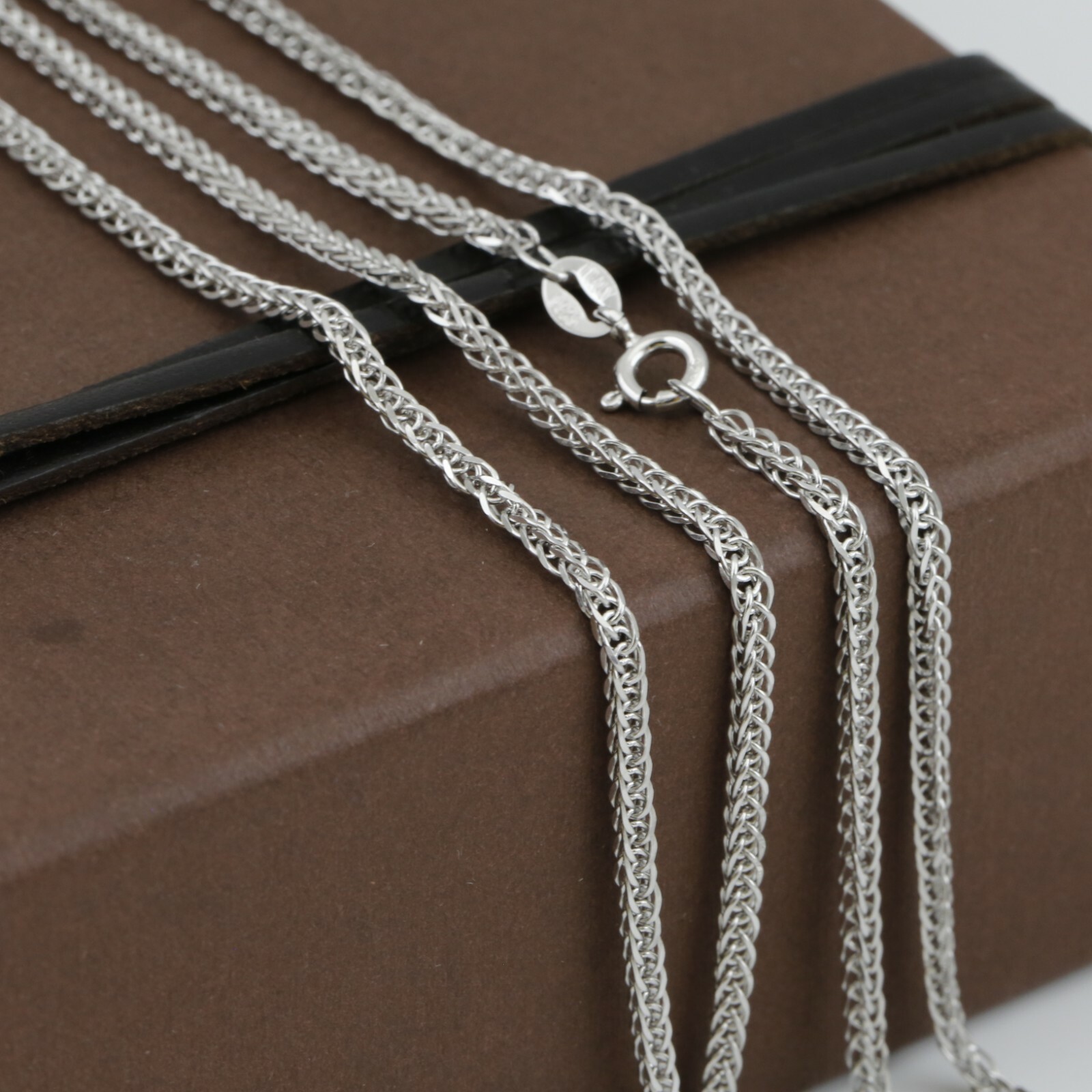925 Solid Sterling Silver Foxtail Chain 70cm Italy Made