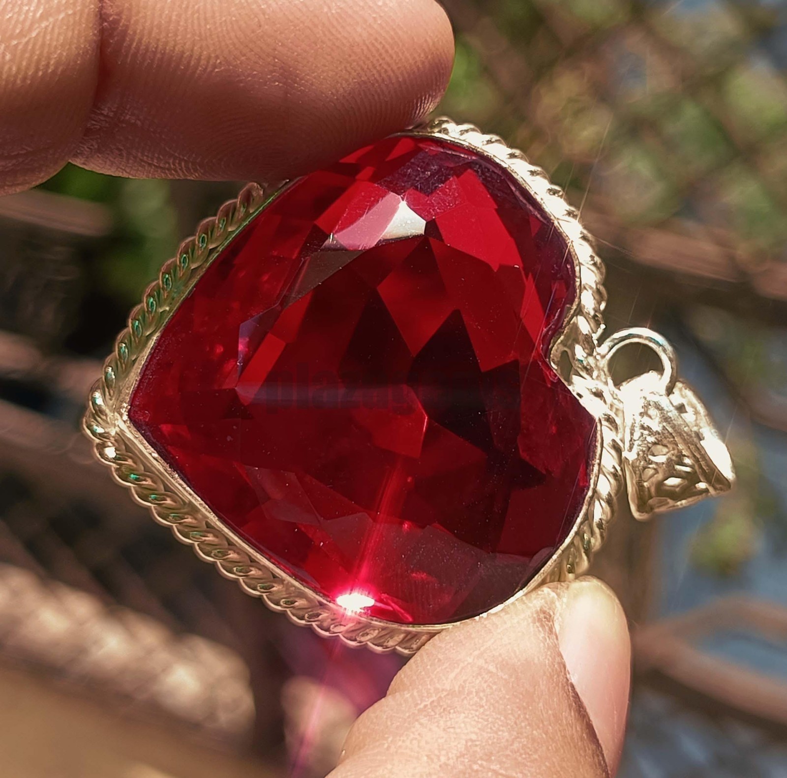 110 Ct Natural Blood Red Mozambique Ruby Pendant Flawless CERTIFIED