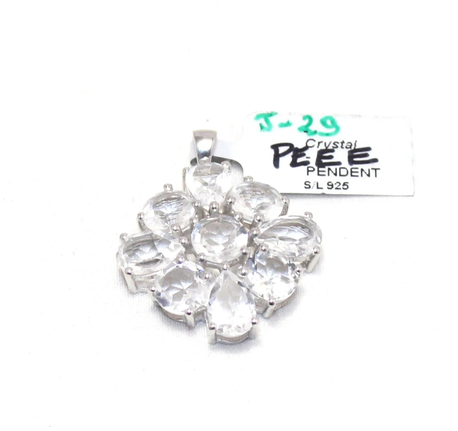 925 Sterling Silver Crystal Gem Stone Women Men Unisex Pendant