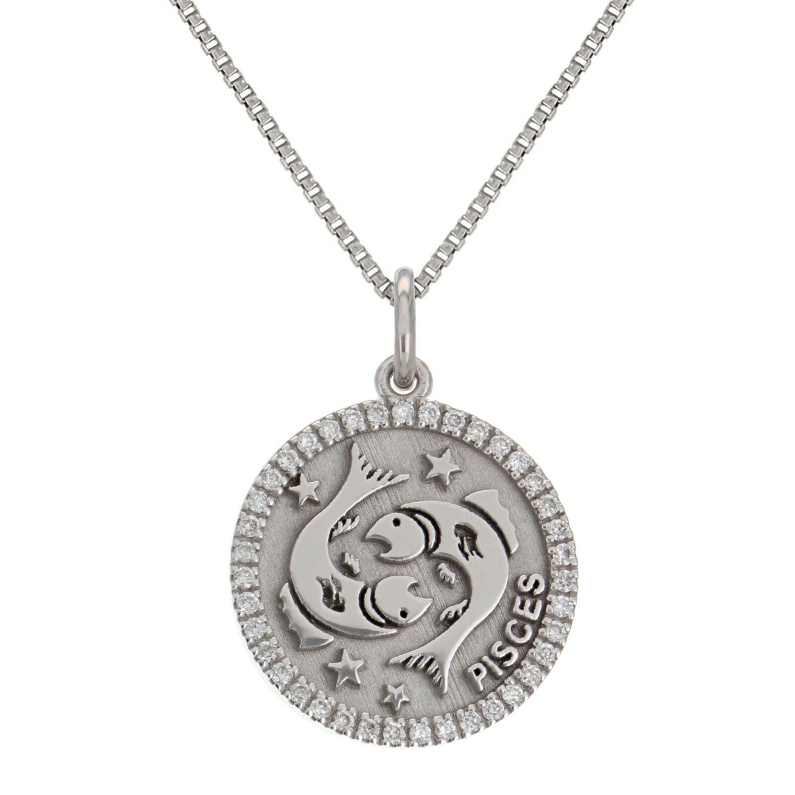 14k Yellow White or Rose Gold Diamond Zodiac Sign Pendant Necklace 18″