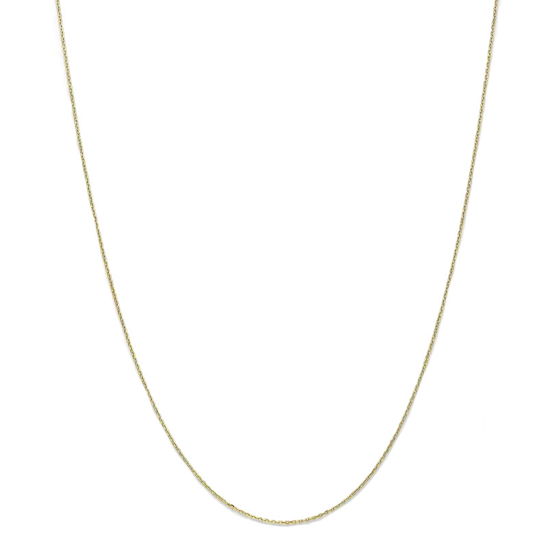 14K Yellow Gold Diamond Cut Cable Chain .85mm Wide Spring Ring 16 18 20 22 24″