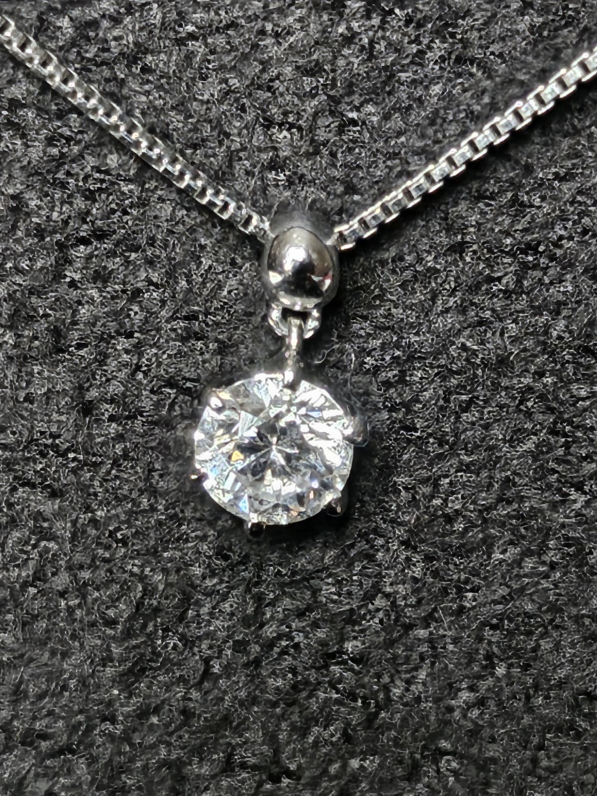 Auth Pt850 Necklace Diamond Round Brillant Cut Very Good. About 2.9g Pre-owned