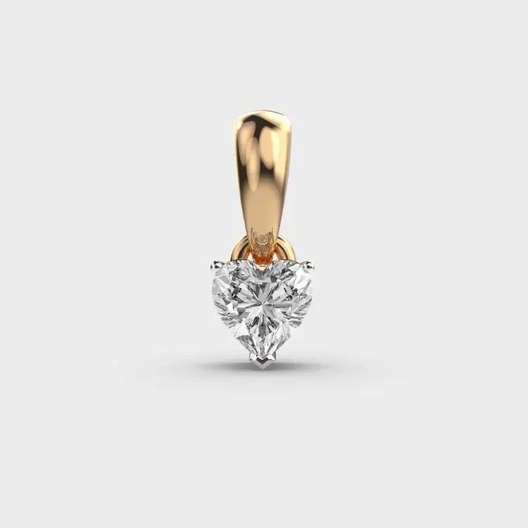 2.00 Ct Classic Heart Solitaire Pendant without Chain 14k gold plated