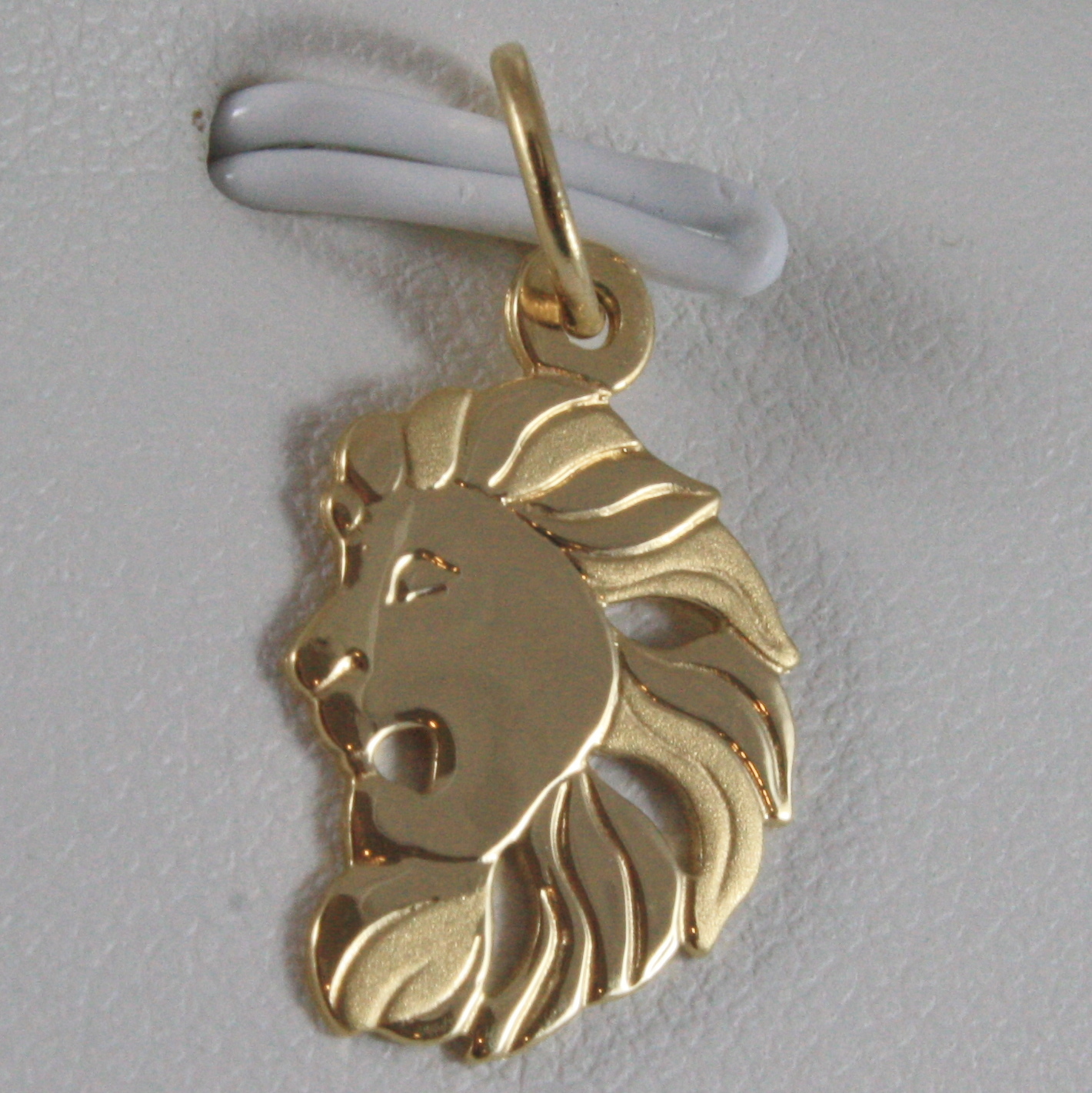 SOLID 18K YELLOW GOLD ZODIAC SIGN PENDANT, ZODIACAL CHARM, SATIN, MADE IN ITALY
