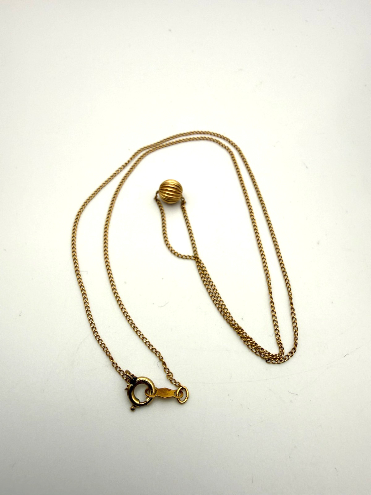 Vintage Delicate Necklace Maker M 14K and 1-20 12kt GF Marks Yellow Gold Orb