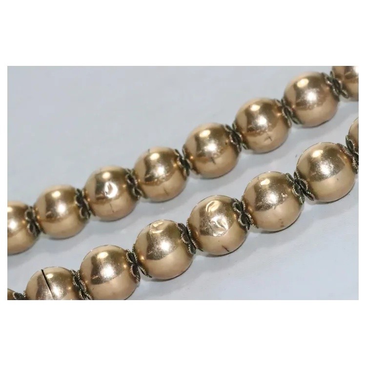 Vintage 14 KT Yellow Gold Ball Designed Choker Necklace