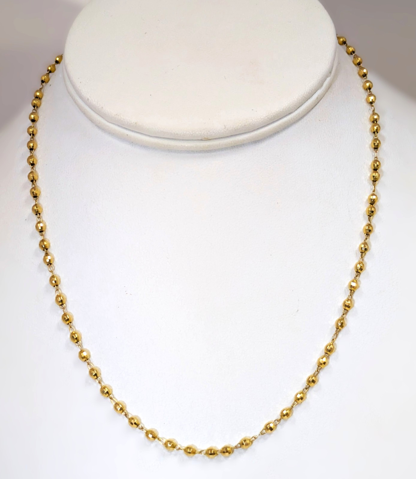 18K Gold Disco Ball Chain, 16-1/2” Long