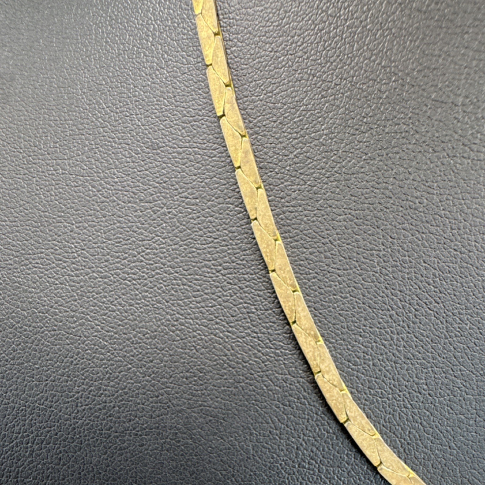 Vintage Korean Gold Plated Yellow Gold Cobra Herringbone Chain