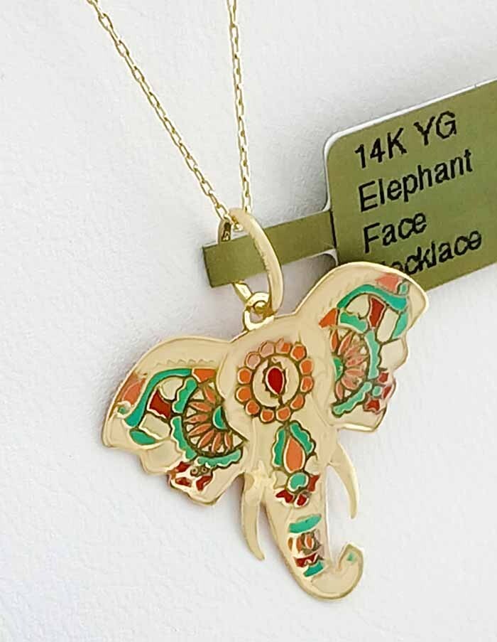 SOLID ELEPHANT PENDANT 14K YELLOW GOLD – New With Tag