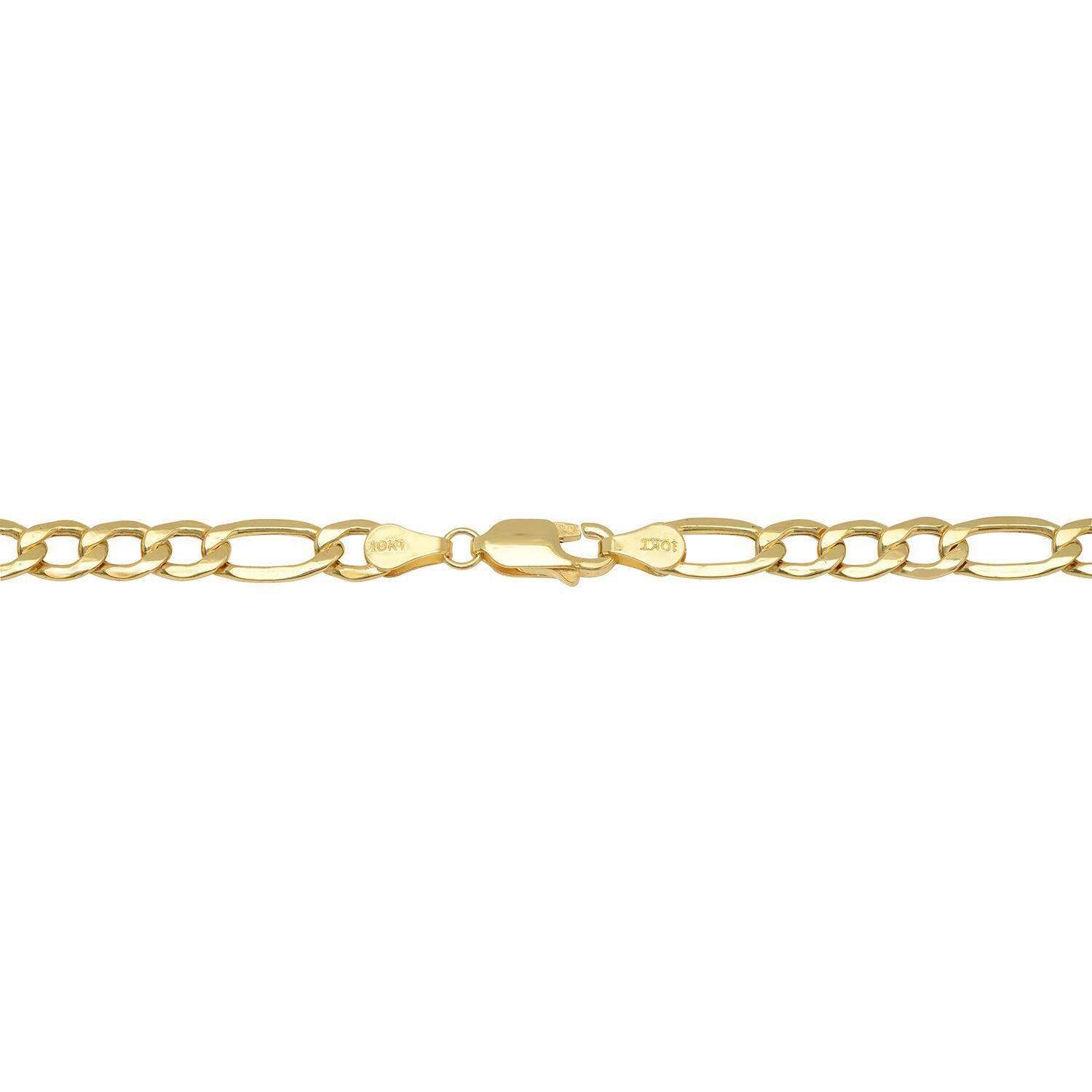 10k Yellow Gold 2mm-9.5mm Figaro Link Chain Necklace Bracelet 7″-30″ Hollow