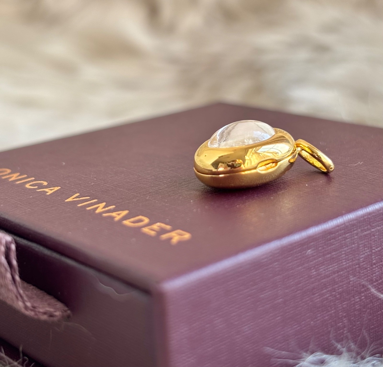 MONICA VINADER 💎 Locket 18k Gold & Rock Crystal RRP £99 Pre-Engraved