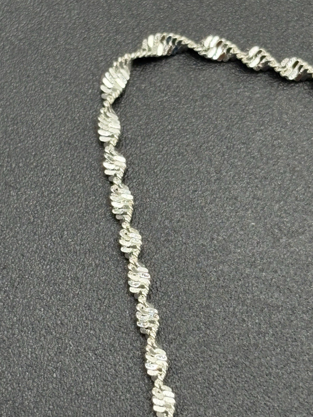 18″ Sterling Silver Sparkle Singapore Chain Necklace 925 B16
