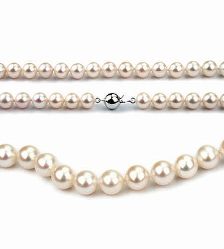 18” long 6.5-7mm Akoya Pearl Necklace -14K Gold – Grade AAA NKL040069