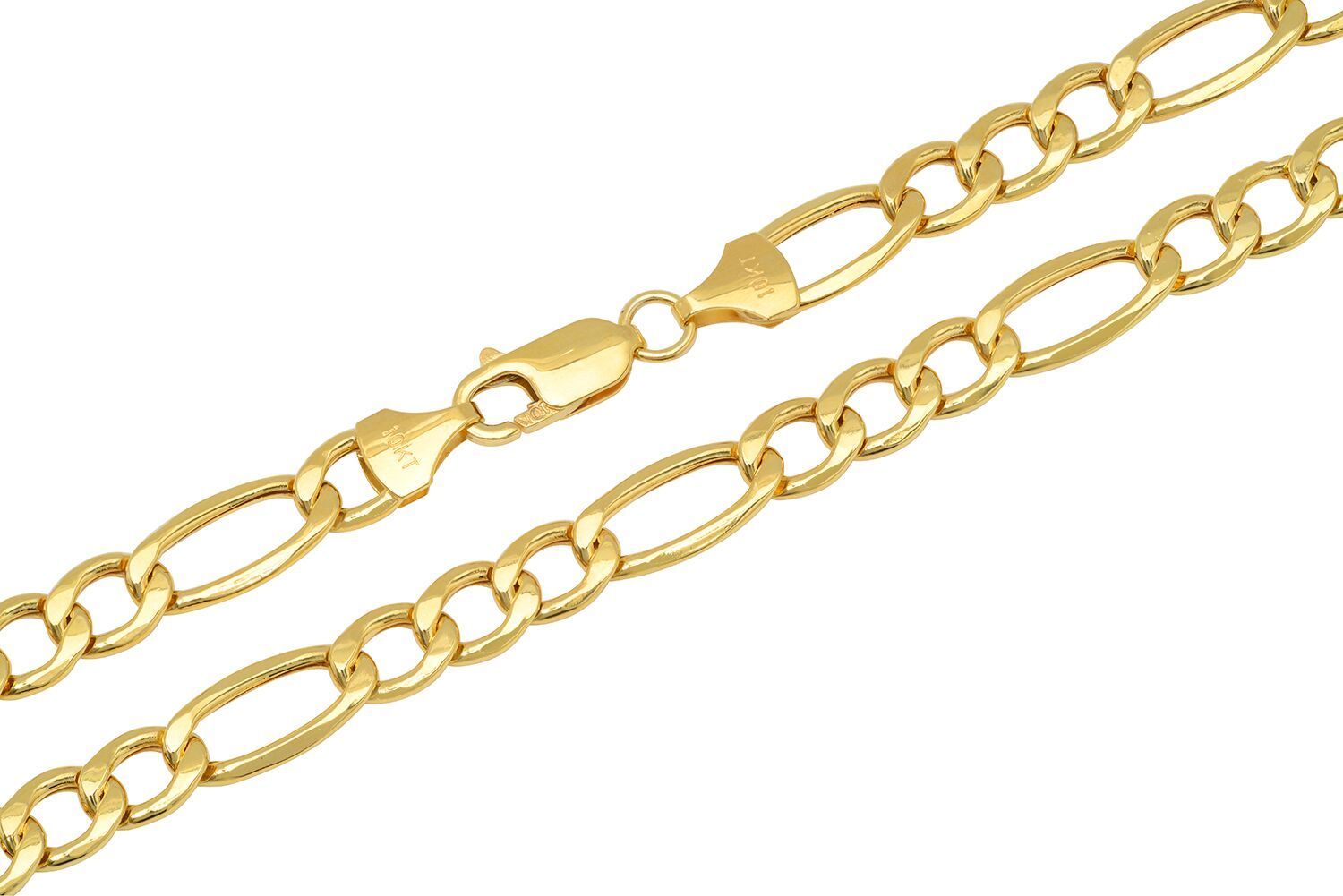 10k Yellow Gold 2mm-9.5mm Figaro Link Chain Necklace Bracelet 7″-30″ Hollow