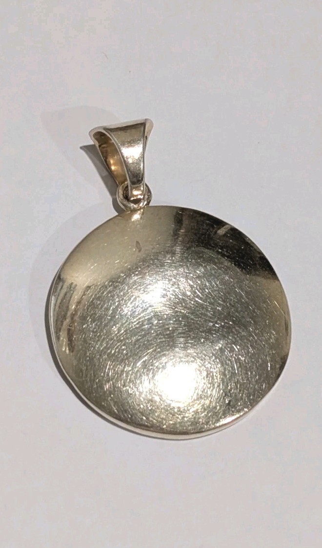 Vtg Silpada Dimpled Textured Solid Sterling Silver Reversible 2.25″ Pendant 14Gr