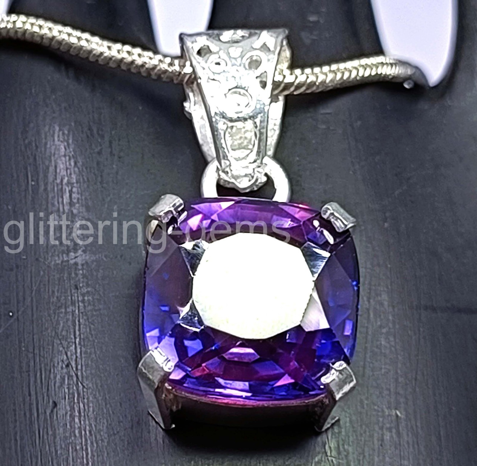 25.20 Ct Natural Color Change Alexandrite Pendant 925 Sterling Silver Gems 5AOA