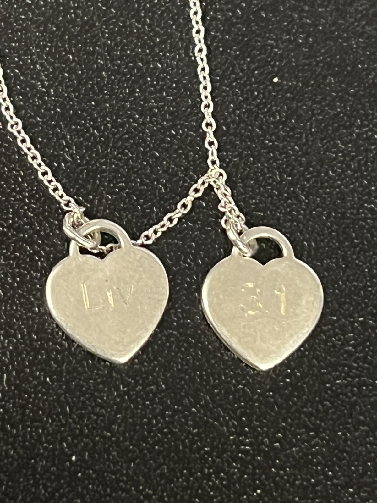 tiffany co Silver necklace Double Heart