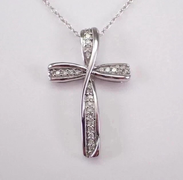 2Ct Round Cut Lab-Created Diamond Women’s Cross Pendant 14K White Gold Plated