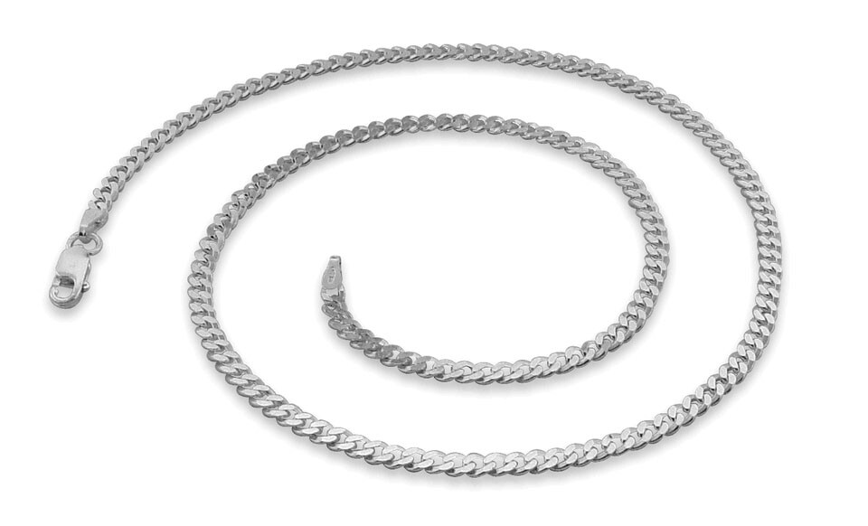 Verona Jewelers Mens 925 Sterling Silver 4MM Italian Curb Link Chain Necklace